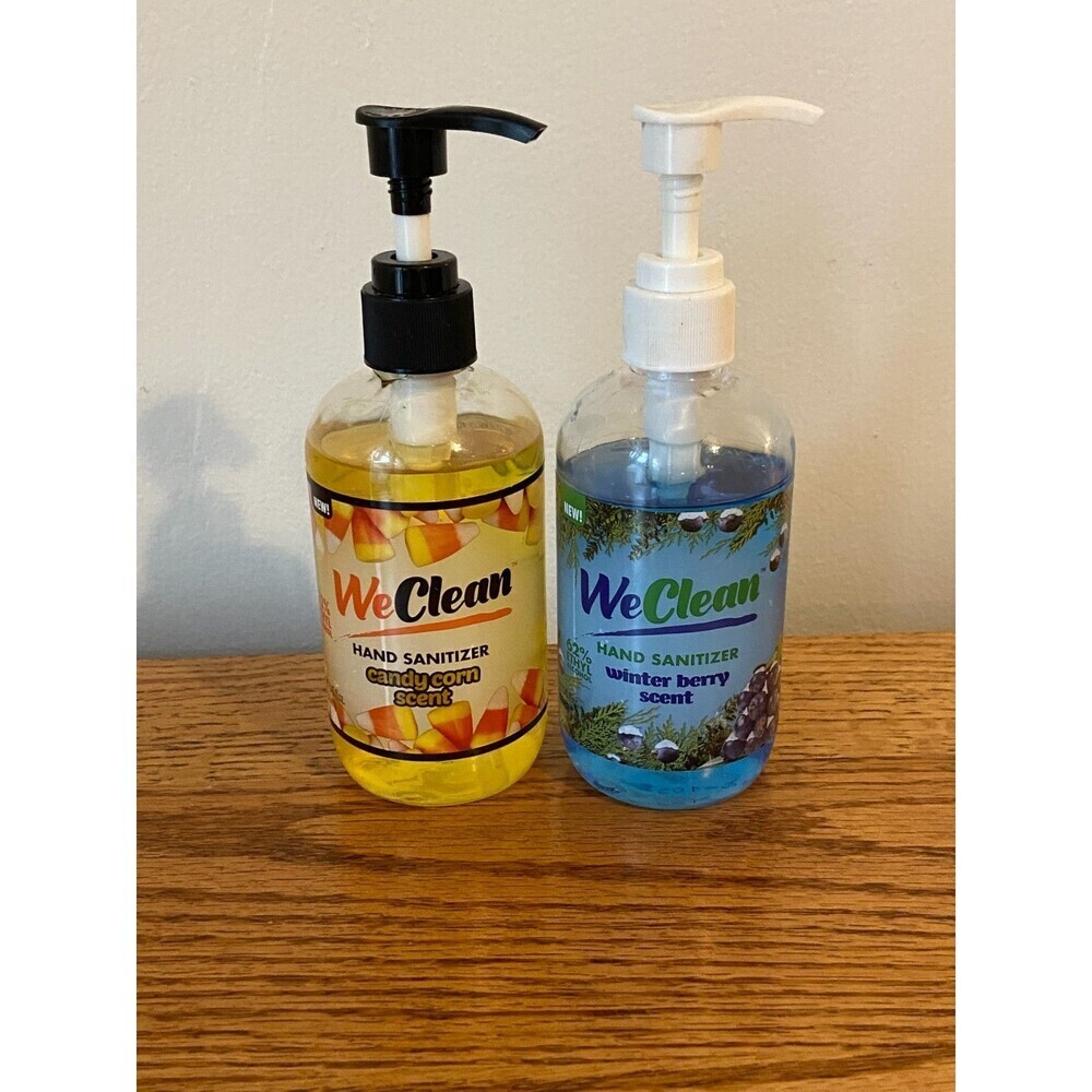(2) We clean Candy Corn Winter Berry Hand Sanitizer SET of 2 full sz 8.45oz Holi